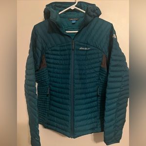 COPY - Eddie Bauer Down Jacket Womens L Teal Green First Ascent Goose Down ligh…